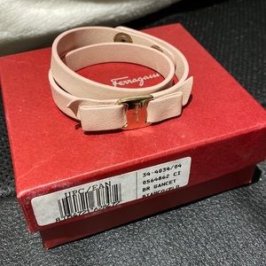 Salvatore Ferragamo pink leather bracelet